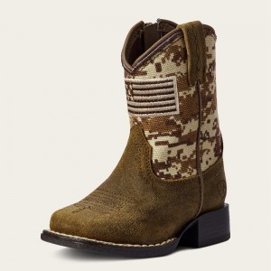 Ariat Td Lil' Stompers Dallas Boot Brązowe Polska | VNHURX-025