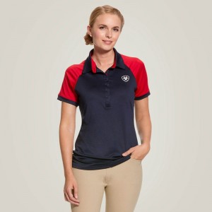 Ariat Team 3.0 Polo Granatowe Polska | XTHFED-045