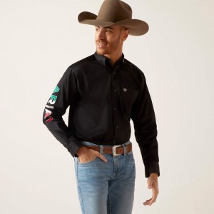 Ariat Team Logo Twill Classic Fit Shirt Czarne Polska | MNTBWL-283