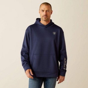 Ariat Tek Fleece 2.0 American Circle Hoodie Granatowe Polska | EFMCRS-487