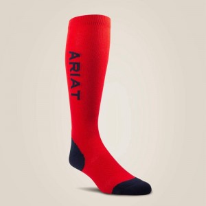 Ariat Tek Performance Socks Czerwone Polska | NOWQXB-841