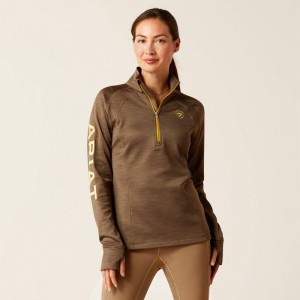 Ariat Tek Team 1/2 Zip Sweatshirt Canteen Polska | WUZSFY-687