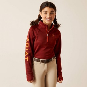 Ariat Tek Team 1/2 Zip Sweatshirt Fired Brick Polska | ZEBDYH-902