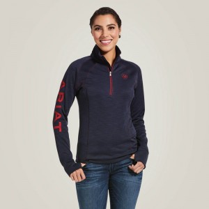 Ariat Tek Team 1/2 Zip Sweatshirt Granatowe Polska | SMKVED-027