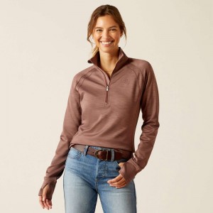 Ariat Tek Team 1/2 Zip Sweatshirt Twilight Mauve Polska | ASIKGC-372