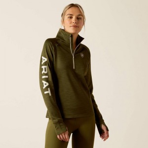 Ariat Tek Team 1/2 Zip Sweatshirt Winter Moss Polska | PRHXUE-154