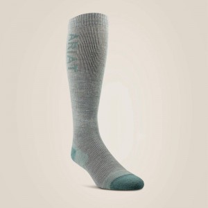 Ariat Tek Thaw Merino Socks Heather Grey/Arctic Polska | OMXIKY-364