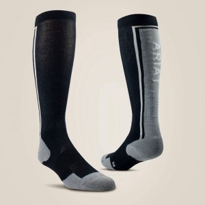 Ariat Tek Winter Slimline Socks Black/Sleet Polska | ARMJVT-671