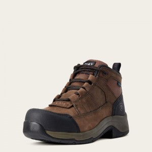 Ariat Telluride Work Waterproof Composite Toe Work Boot Brązowe Polska | SXNHIY-145