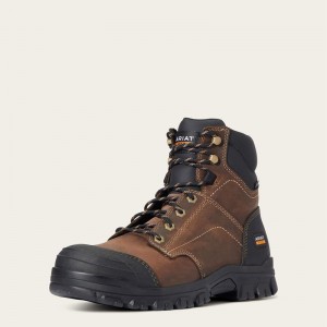 Ariat Treadfast 6" Steel Toe Work Boot Brązowe Polska | NCOQBG-104