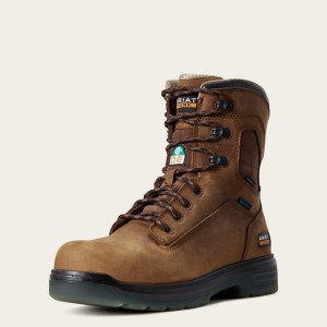 Ariat Turbo 8" Csa Waterproof Carbon Toe Work Boot Aged Bark Polska | CJZEKH-681