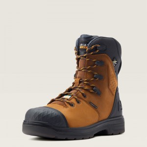 Ariat Turbo Outlaw 8" Csa Metguard Waterproof Carbon Toe Work Boot Brązowe Polska | YQERWL-025