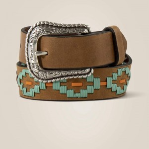 Ariat Turq Diamond Embossed Belt Tan Polska | YQUTEW-179