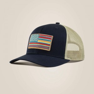 Ariat Usa Flag Patch Logo Cap Granatowe Polska | SXOGKA-714