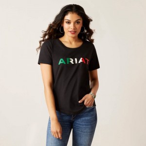 Ariat Viva Mexico T-Shirt Czarne Polska | KCVGSO-396