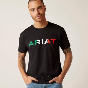 Ariat Viva Mexico T-Shirt Czarne Polska | TSEBYN-761