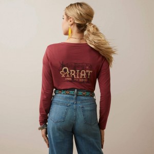 Ariat Wear The Brand Tee Burnt Russet Polska | KNLCSB-547