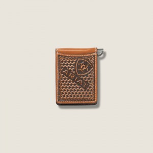 Ariat Weaved Money Clip Brązowe Polska | UVQFHY-436