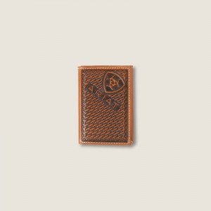 Ariat Weaved Trifold Wallet Brązowe Polska | ZGEHLI-349