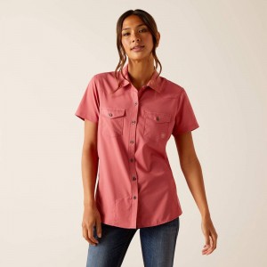 Ariat Western Venttek Shirt Różowe Polska | LHXCBG-578