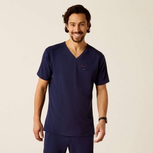 Ariat Whitman Scrub Top Granatowe Polska | HCMFZN-659