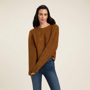 Ariat Winter Quarter Sweater Chestnut Polska | HSRWAU-469