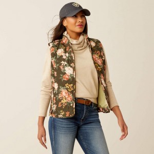 Ariat Woodside Vest Rosegarden Print Polska | VTNSCP-246