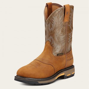 Ariat Workhog Pull-On Work Boot Aged Bark Polska | UMOFVG-094