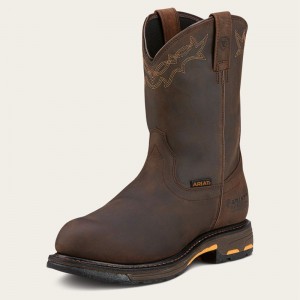 Ariat Workhog Waterproof Composite Toe Work Boot Brązowe Polska | DNMJVI-925