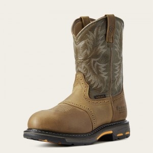 Ariat Workhog Waterproof Composite Toe Work Boot Aged Bark Polska | GHWEKQ-467