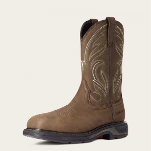 Ariat Workhog Xt Cottonwood Carbon Toe Work Boot Brązowe Polska | VOFHLD-416