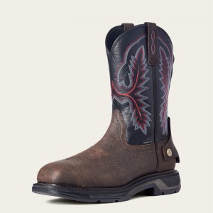 Ariat Workhog Xt Ez Zip Carbon Toe Work Boot Brązowe Polska | ZULMFE-948