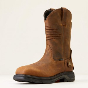 Ariat Workhog Xt Patriot Ez Zip Carbon Toe Work Boot Brązowe Polska | PBTOVS-658