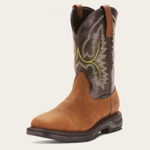 Ariat Workhog Xt Waterproof Work Boot Tumbled Bark Polska | HKQOPM-913