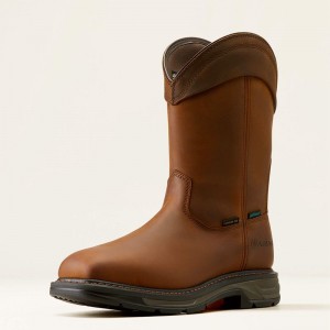 Ariat Workhog Xt Wellington Waterproof Carbon Toe Work Boot Brązowe Polska | ZPKISE-460