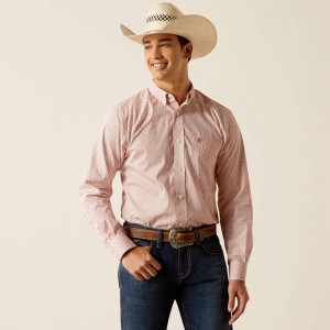 Ariat Wrinkle Free Izaiah Fitted Shirt Czerwone Polska | GQHUFE-247