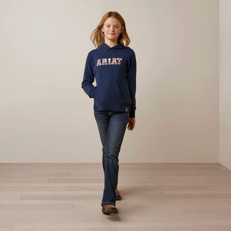 Ariat 3d Logo 2.0 Hoodie Navy/Red Polska | XOLFUP-862