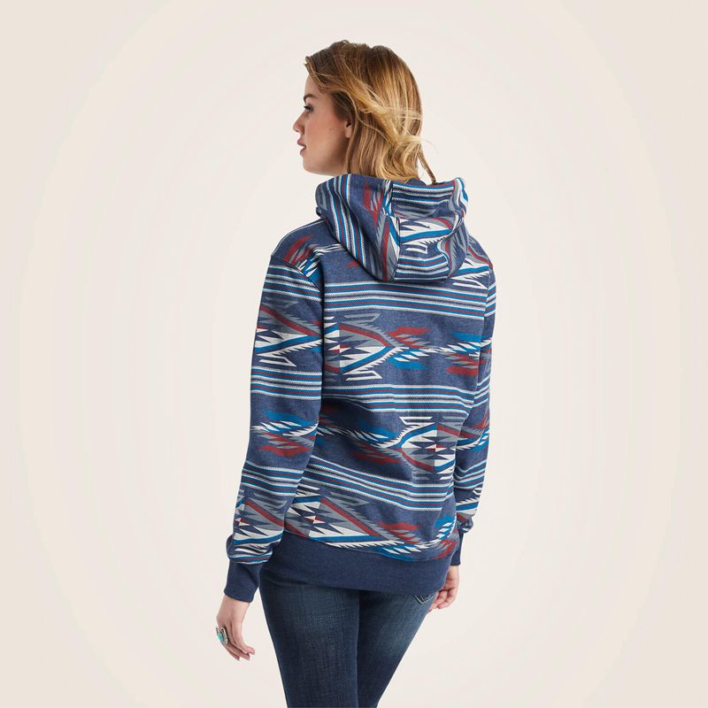 Ariat All Over Print Chimayo Hoodie Granatowe Polska | KSEXOY-548