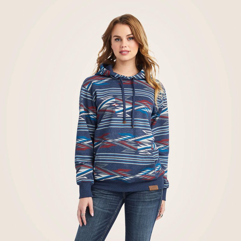 Ariat All Over Print Chimayo Hoodie Granatowe Polska | KSEXOY-548