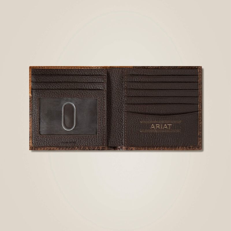 Ariat Alligator Bifold Wallet Brązowe Polska | OBCQZP-214