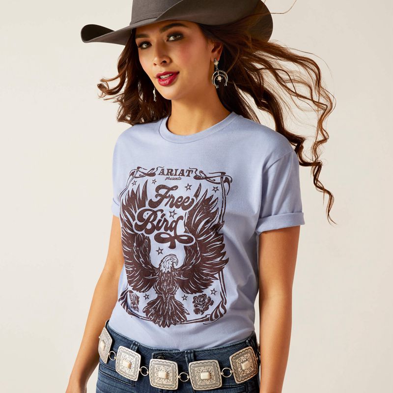 Ariat American Free T-Shirt Orchid Heather Polska | RLQMHX-430