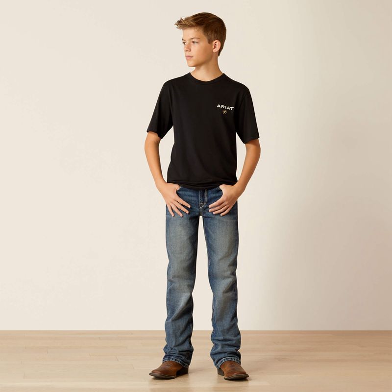 Ariat American Rancher T-Shirt Czarne Polska | VIZWOU-048