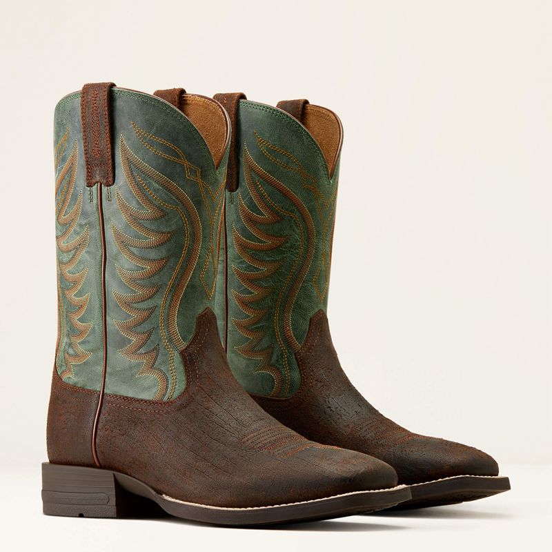 Ariat Amos Cowboy Boot Zielone Polska | GQCXRD-570