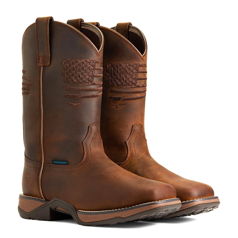 Ariat Anthem Patriot Waterproof Composite Toe Work Boot Brązowe Polska | XHSAZN-937