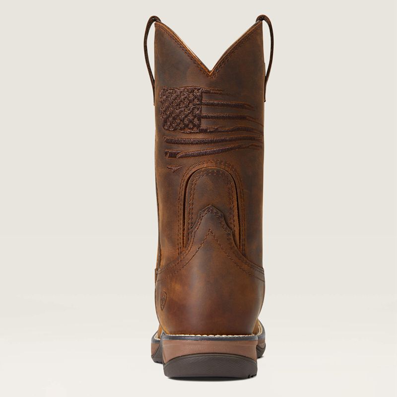 Ariat Anthem Patriot Waterproof Western Boot Brązowe Polska | YTZFWK-859