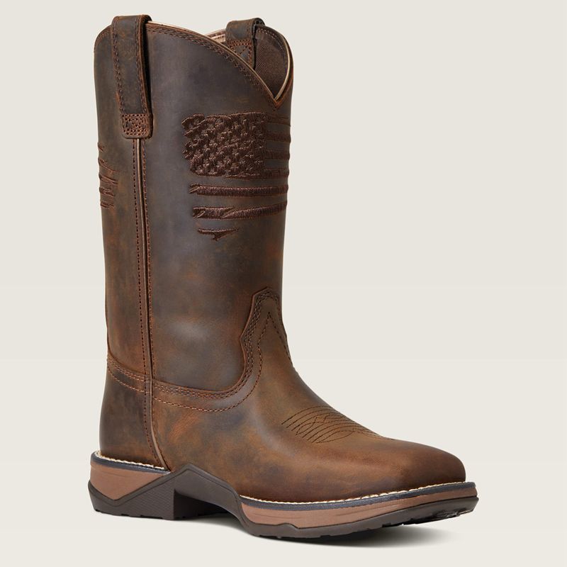 Ariat Anthem Patriot Western Boot Brązowe Polska | UGYIED-406