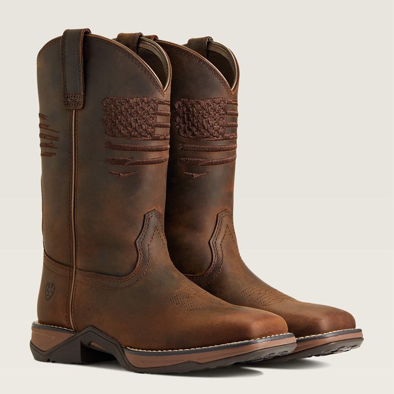 Ariat Anthem Patriot Western Boot Brązowe Polska | UGYIED-406