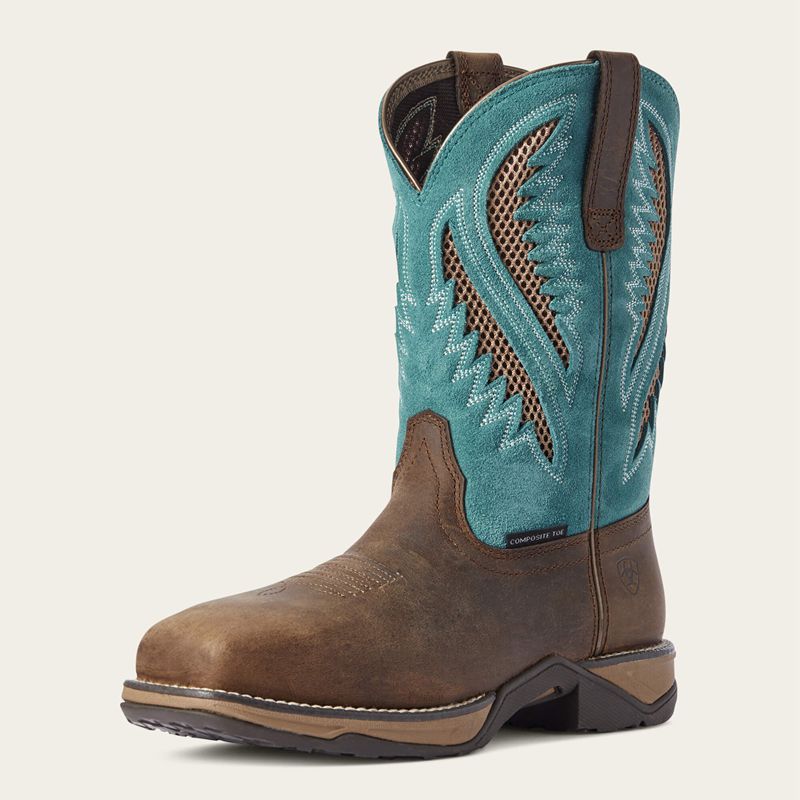 Ariat Anthem Venttek Composite Toe Work Boot Królewski Niebieski Czekolada Polska | LSXETK-590