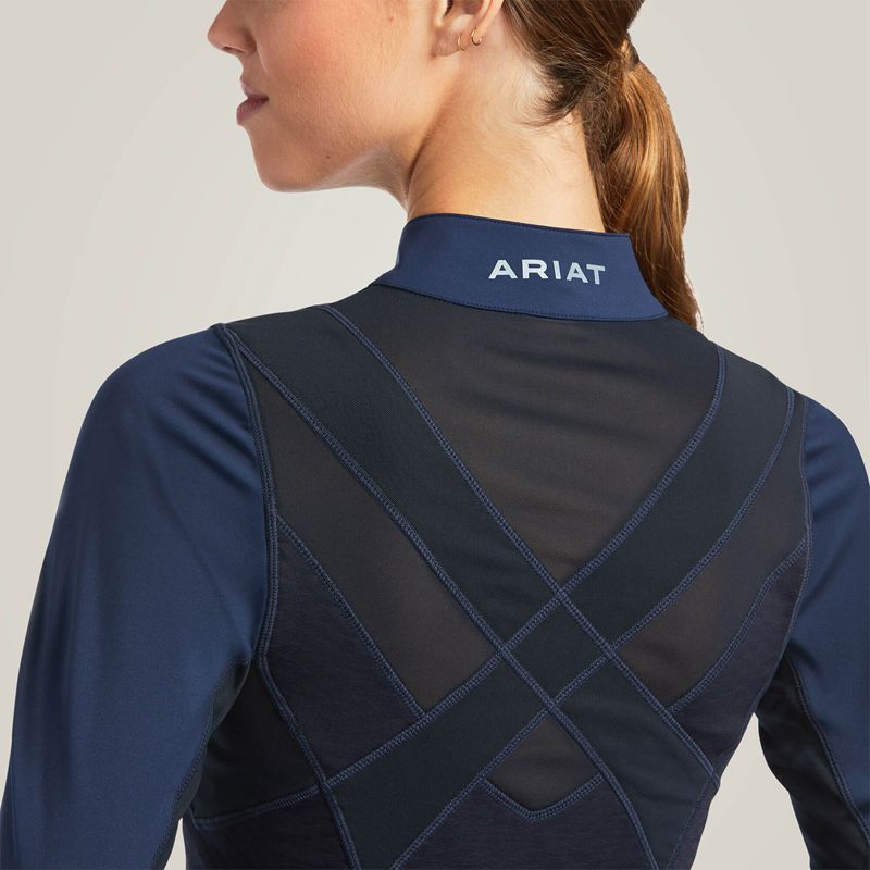 Ariat Ascent 1/4 Zip Baselayer Granatowe Polska | IXQLWK-972