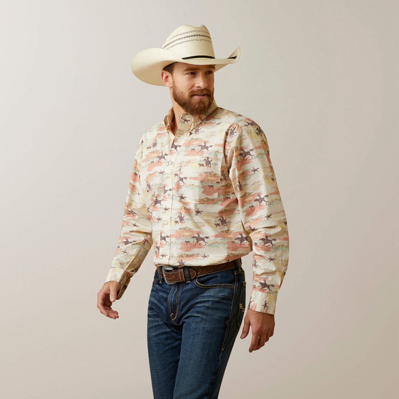 Ariat August Classic Fit Shirt Żółte Polska | BSYRDL-426